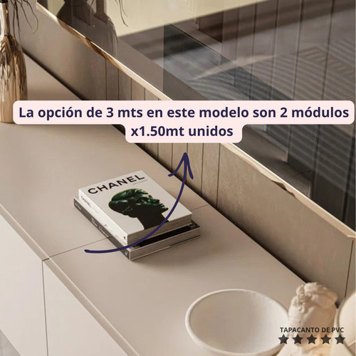Rack De 3mts Para Tv Vibe Para Living Moderno Blanco