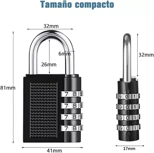 4pcs Candado Código Numérico Candado Combinación 4 Dígitos - Temu Chile