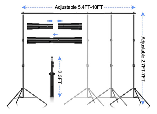 Kit De Soporte Para Estudio De Video Con Fondo De Poliéster