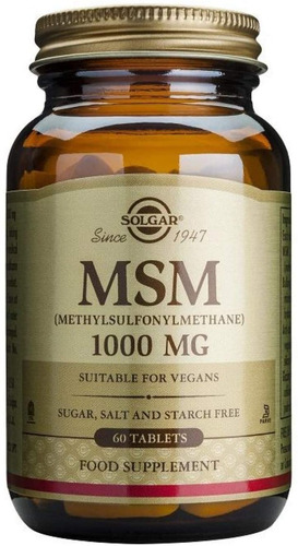 Suplemento Msm 1000 Mg Solgar 60 Tabletas