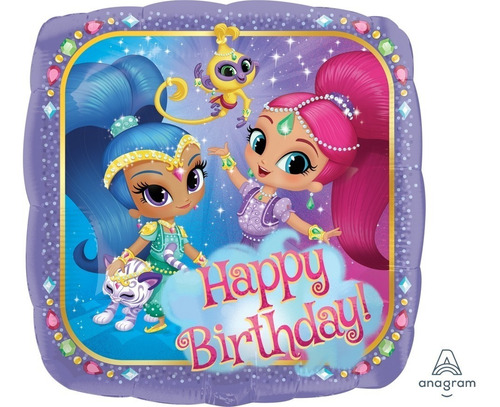 A Pedido! Globo Shimmer And Shine Arcoiris Zaramino