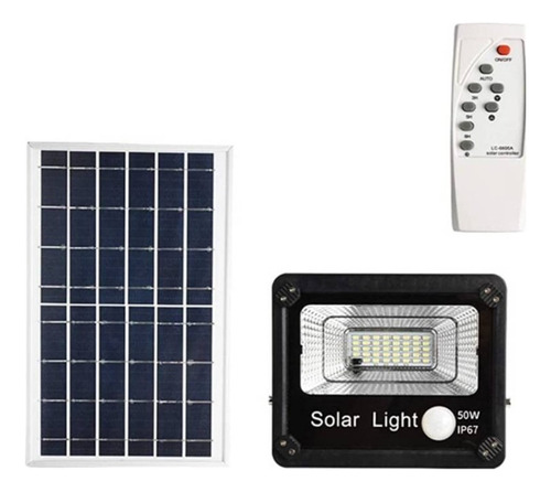 Linterna Solar 50w Con Panel Solar Y Con Control -exteriores