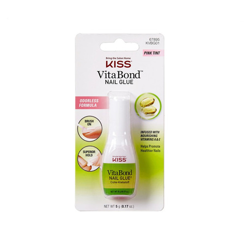 Pegamento De Uñas Kiss Vitablond Nail Glue Vitamina A Y E