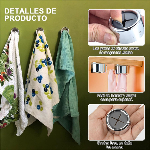 10 Ganchos Para Toallas De Cocina, Ganchos Autoadhesivos.