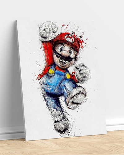 Cuadro Mario Juego Niño Decorativo Moderno Pieza Living