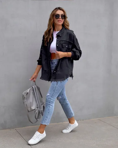 Chamarra de mezclilla oversize hotsell