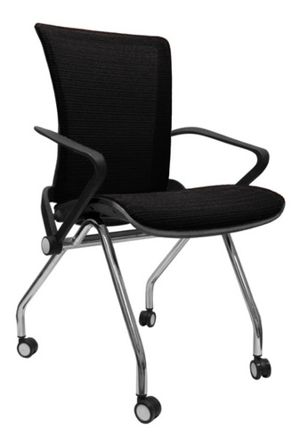 Silla Visitante Van Gogh Base Cromada Ergonómica Negro