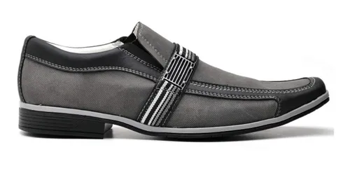 Sapato Social Bico Fino Cinza Chumbo Pegada 42 Masculino