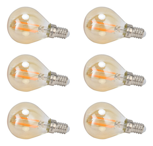 Bombilla Led De Filamento G45 E14, Color Dorado Vintage, Reg