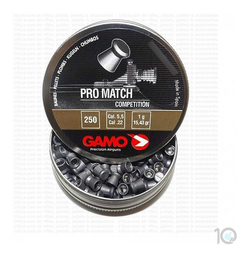 Balines Gamo 5.5 Mm Pro Match 250 Un Tiro Aire Comprimido