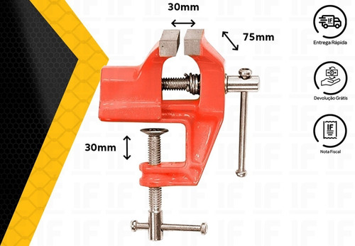 Imagem 3 de 5 de Torno Morsa De Bancada Numero 3 Pol 75mm Sparta Fixa Mini