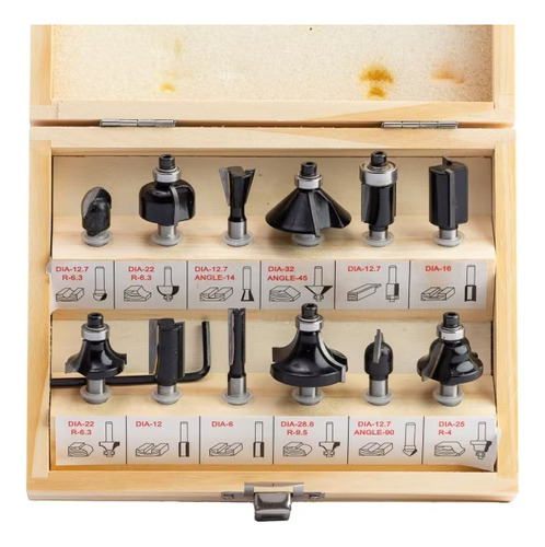 Set De Fresas 1/4 12 Piezas Para Router | Wokin