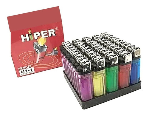 Isquueiro Transparente Hiper Caixa C/ 50 Unidades