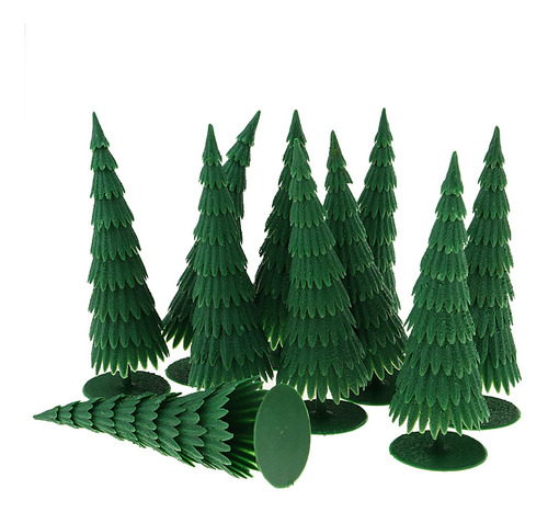 B Blesiya 10 Unidades Pinos Modelo de Árbol de Paisaje con un Toque de Vegetación 5,5 cm 