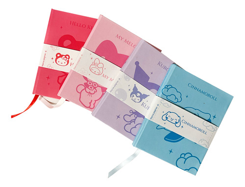 Pack 4 Libretas Mini Sanrio Cuaderno Estilo Kawaii Niñas