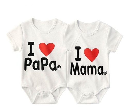 Zav Ropa De Beb Unisex Para Bebs, Gemelas I Love Papa I Love