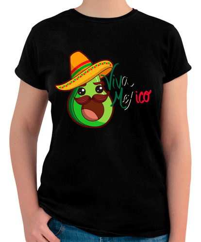 Playera Para Mujer De Aguacate Con Viva México