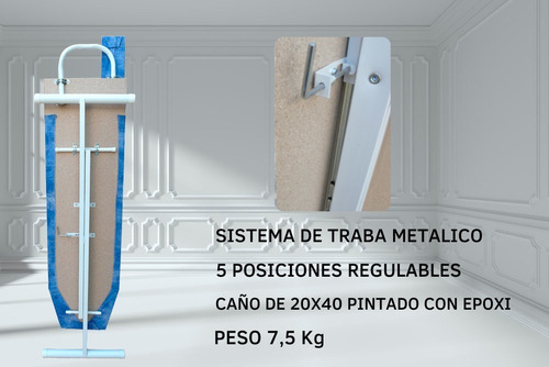 Imagen 7 de 10 de Tabla Planchar + Tender C/alas 7 Varillas-combo!- Disentino®