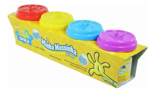 Kit De Massinha Do Bob Esponja Com 4 Potinhos Sunny 478 Cor Colorido