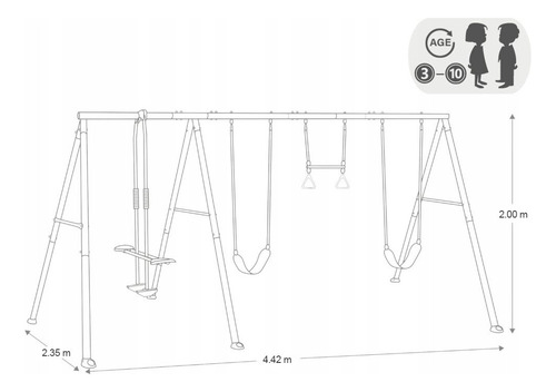 Set Columpio 4 Accesorios Intex Four Feature Swing Set Gris