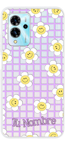 Funda Para Zte Para Mujer Flores Felices Con Tu Nombre
