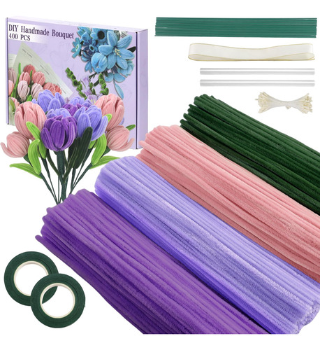 400 Limpiapipas For Manualidades, 4 Colores Surtidos,