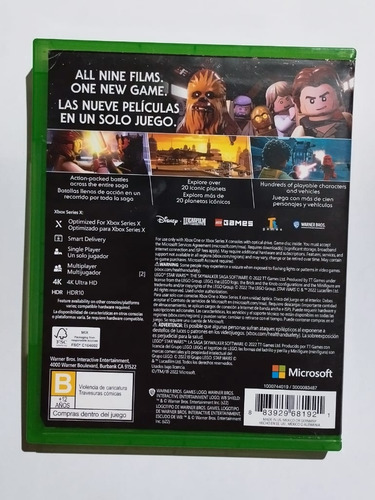 Juego Star Wars Saga Lego Xbox Series One Y X The Skywalker (Usado)