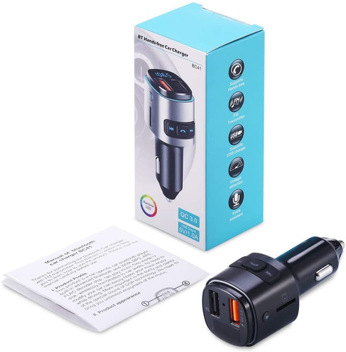 Transmisor Fm Receptor Bluetooth Audio Auto Bc41 Criacr