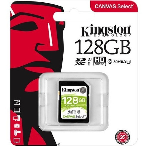 Tarjeta de memoria Kingston SDS Canvas Select con adaptador SD 128GB