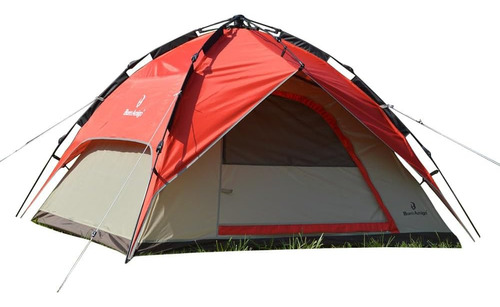 Barraca De Camping Iglu Easy Dome Para 3 Pessoas Com Coluna D'água de 800mm Cinza/Laranja Azteq