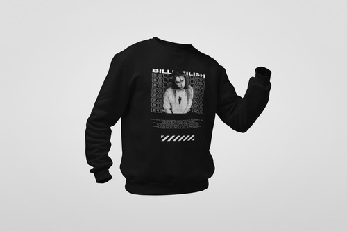 Sudadera C/r Billie Eilish White Letras