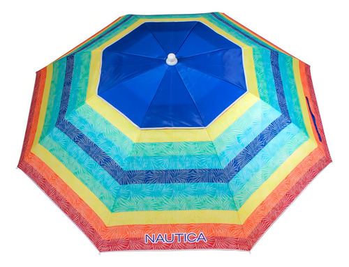 Sombrilla De Playa Y Jardín Nautica Plegable Protección Uv Color Arcoiris Palma Punteada