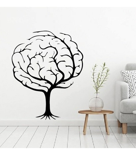 Vinil Decorativo Árbol Cerebro Psicología Consultorios 