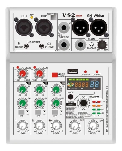 Mesa De Som Vs2-pro Interface De Áudio Mixer Profissional 127/220