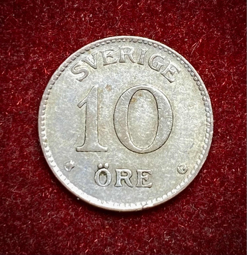 Moneda 10 Ore Suecia 1938 Plata 0.400 Escudo Coronas Km 780