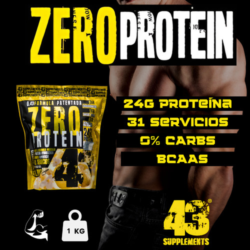 Proteína Zero Hidrolizada 43 Supplements Bolsa 1kg Con Bcaas