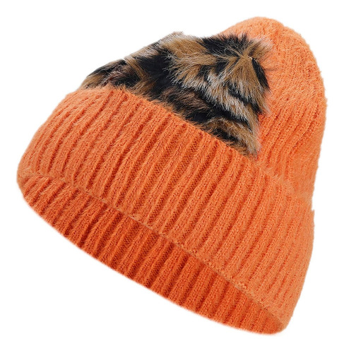 Gorro De Punto Con Orejas De Gato Con Estampado De Leopardo