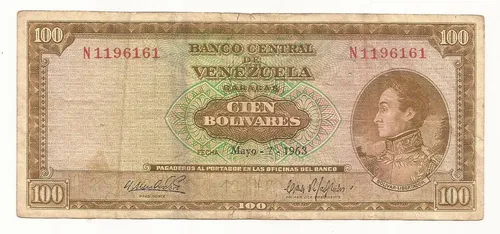 Cien Bolivares Mayo 7-1963 (Usado)