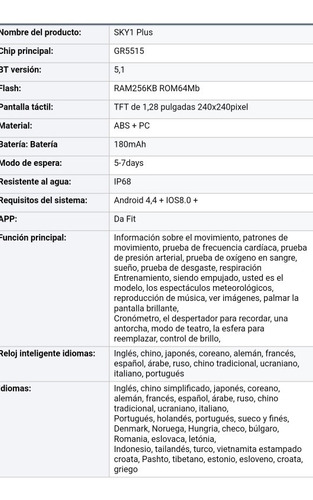 Imagen 2 de 10 de Reloj Inteligente Sky1 Plus De 1,28 Pulgadas