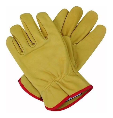 Pack X 12 Unidades Guantes Medio Paseo Vaqueta Amarilla