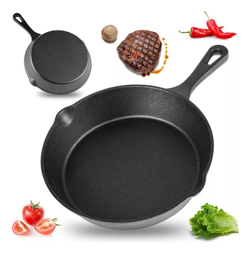 Sartén Antiadherente De Olla Hierro Fundido 20cm Fondo Plano