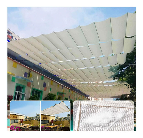 Retractable Sun Shade Canopy Cover Sliding Wave Shade Sail