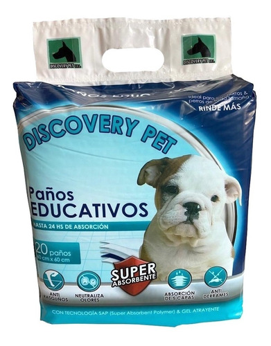 Paños Pañales Entrenamiento Perros 100u Discovery Pet 60x60