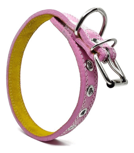 2 Collares Piel Para Perro 55 Cm Colores Uso Rudo | Talla #6 Color Rosa
