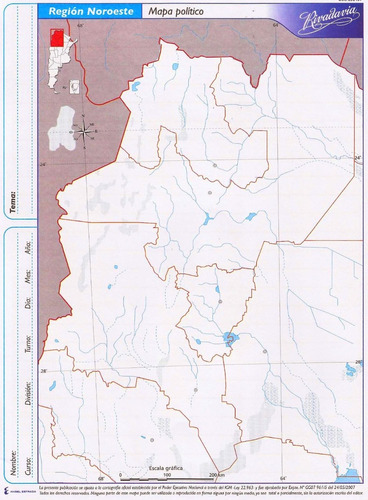 Mapas Rivadavia N°3 Block X40 Region Noroeste Politico