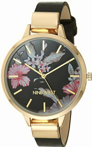 Nine West Reloj De Pulsera Con Esfera Floral Para Mujer,