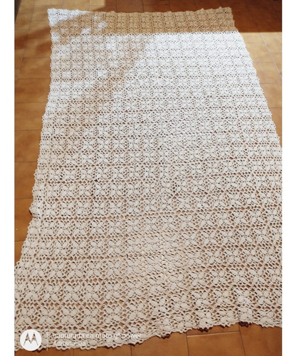 Manta Antigua Tejida Al Crochet 2,25 X 1,35. Envíos 
