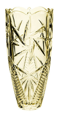 Vaso Cristal Pinwheel Ambar Bohemia 13x25cm
