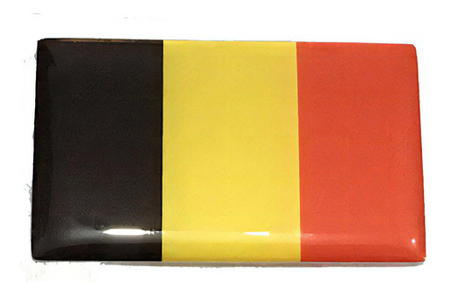 Adesivo Resinado Da Bandeira Da Bélgica 9x6 Cm