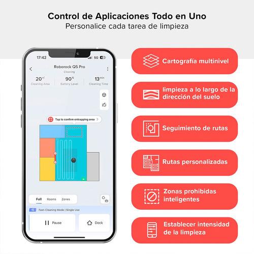 Combinación De Robot Aspiradora Y Trapeador Roborock Q5 Pro